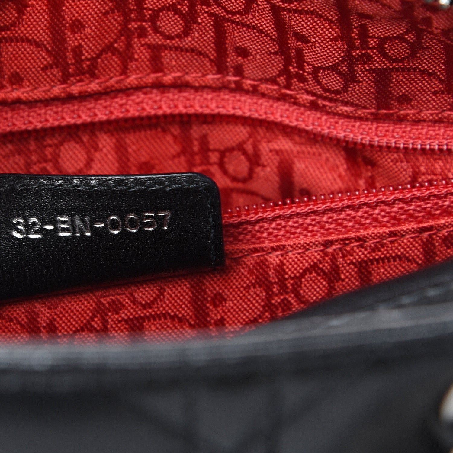 Christian Dior Lambskin Cannage Medium Lady Dior Black 6 of 13