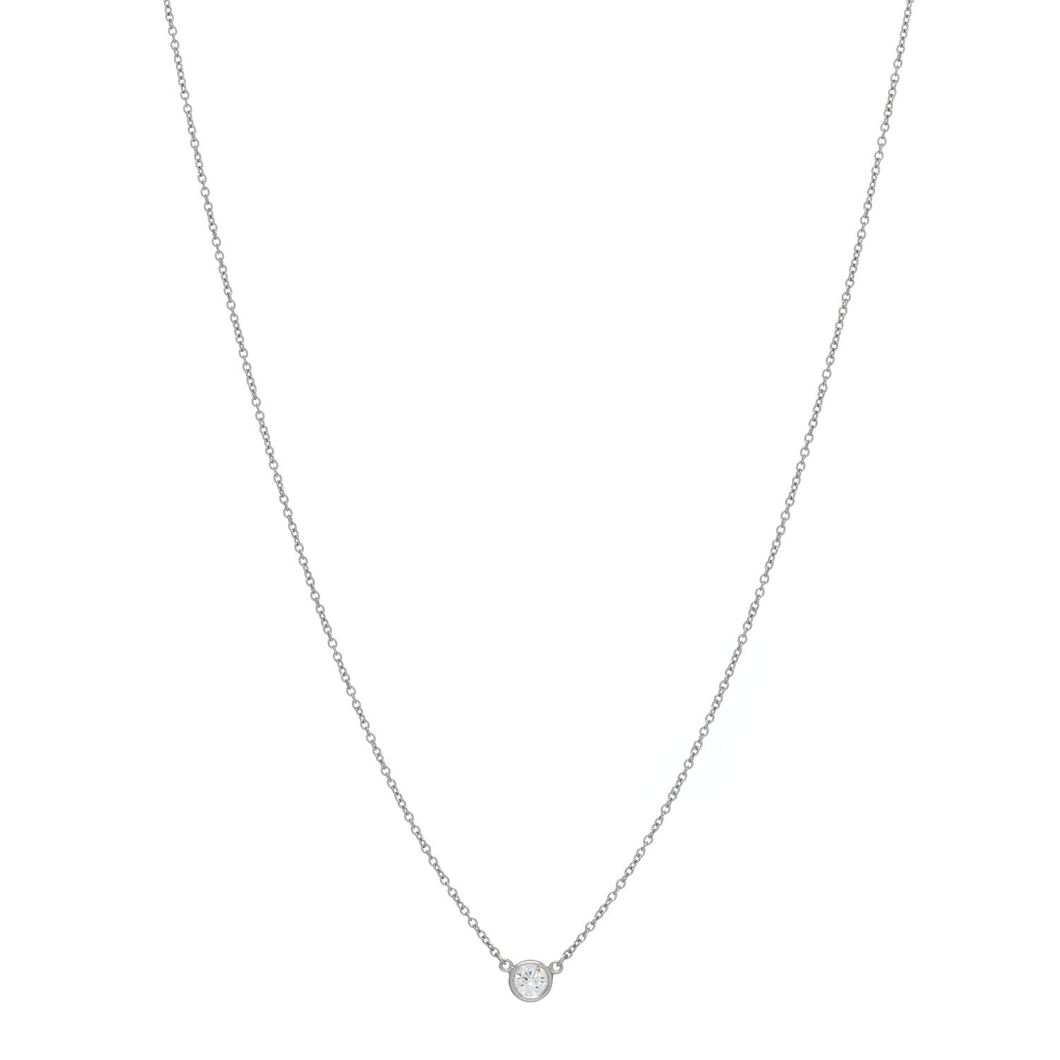 Tiffany Platinum Diamond .23ct Elsa Peretti Diamonds by the Yard Pendant Necklace 1 of 5