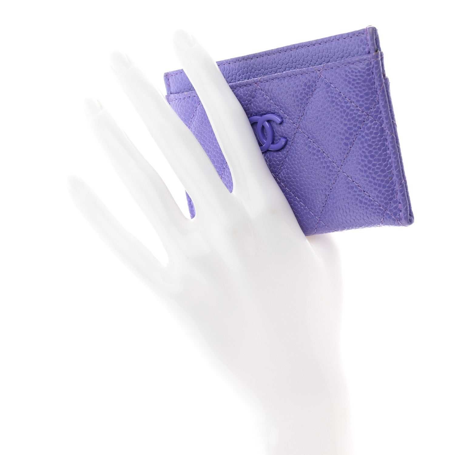 Chanel Caviar Quilted Incognito Card Holder Purple 2 of 9