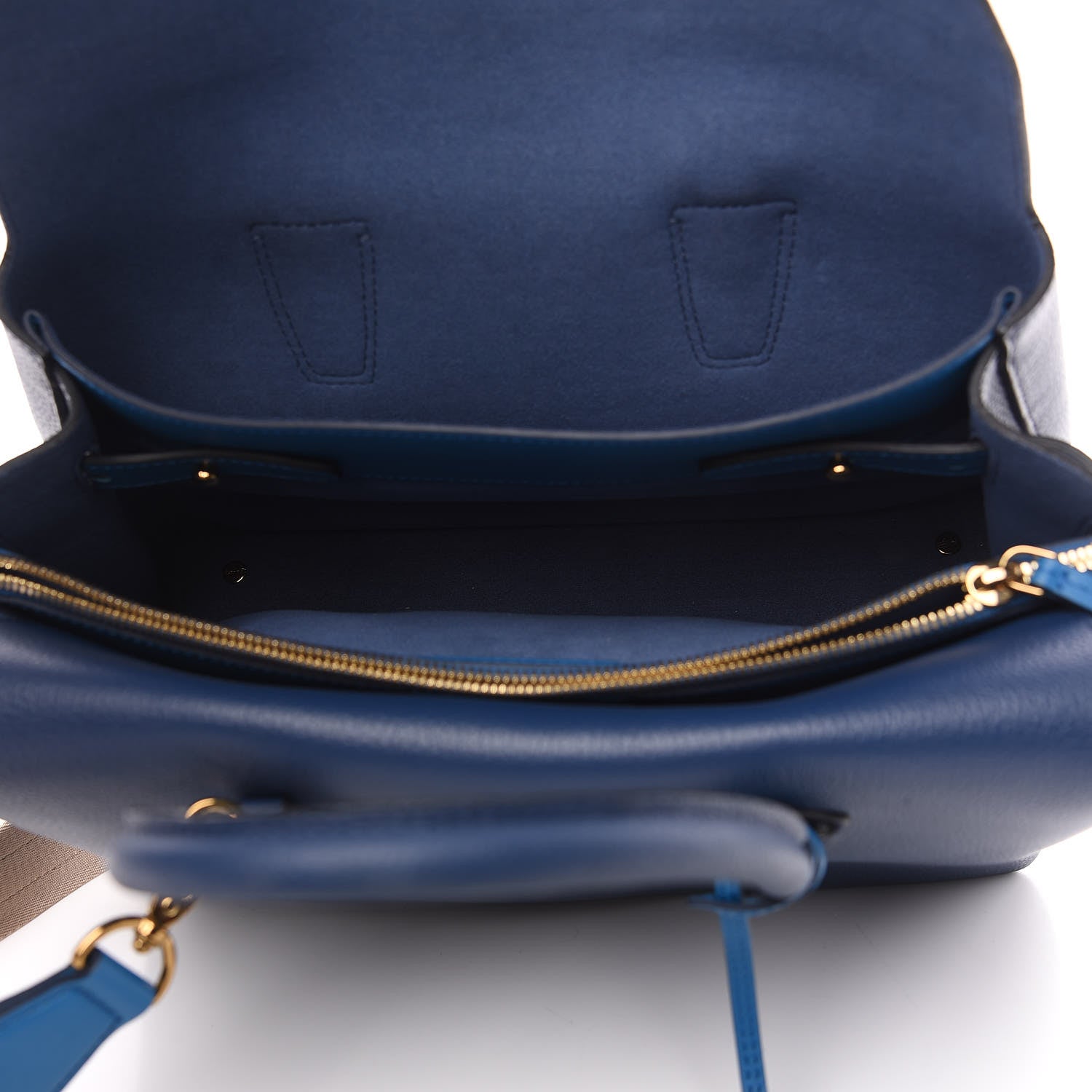 MCM Grained Calfskin Medium Milla Tote Navy 4 of 8