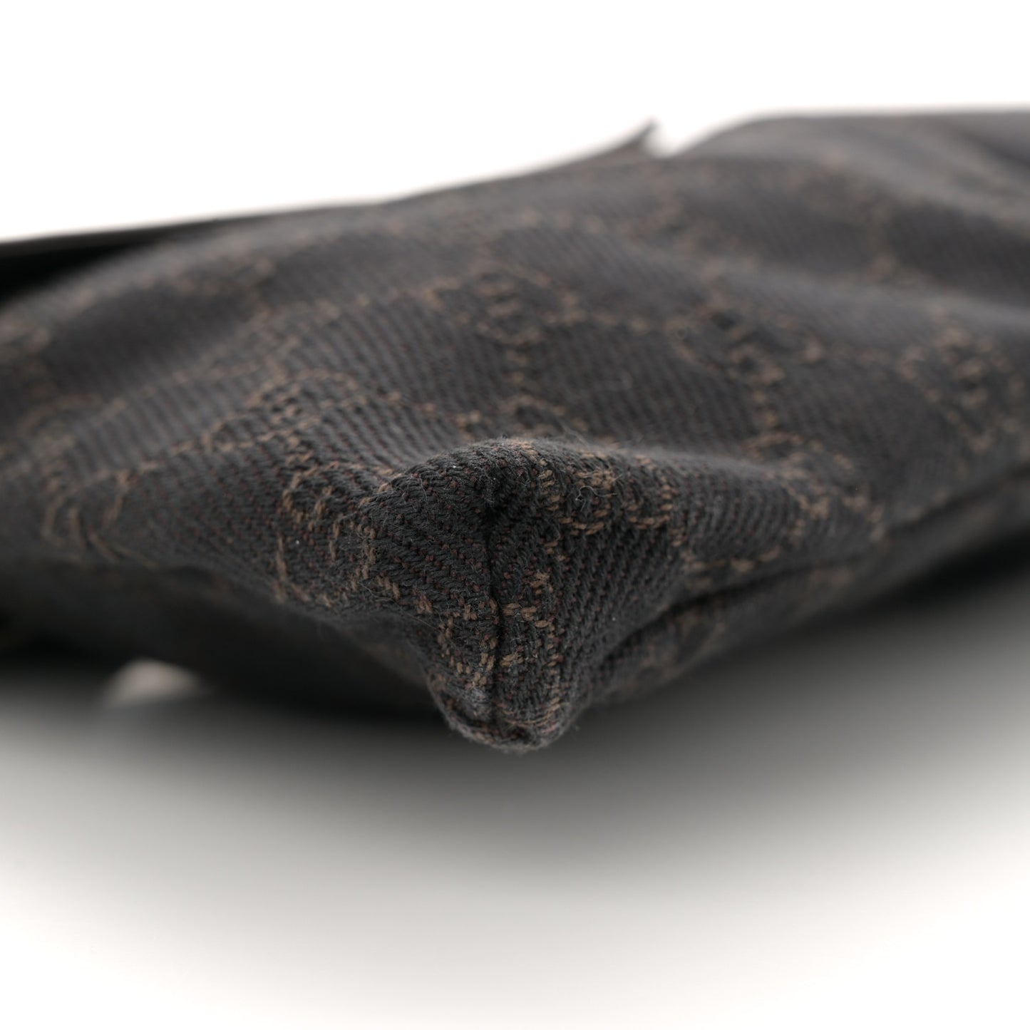 GG Denim Monogram Double Pocket Belt Bag Brown