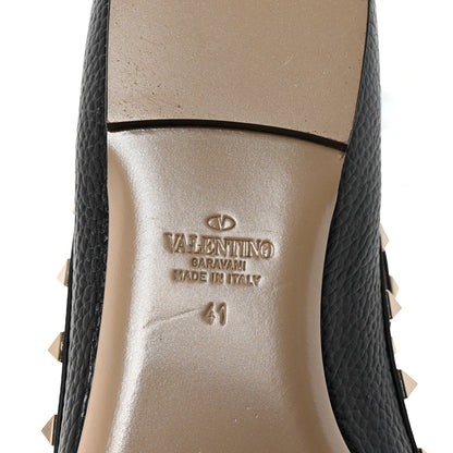 Valentino Garavani Calfskin Nappa Rockstud Cage Ballerina Flats 41 Black 7 of 9