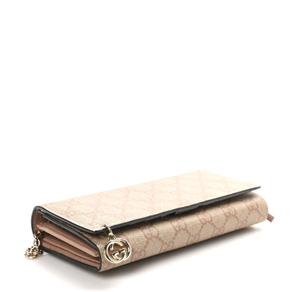 Gucci GG Supreme Monogram GG Pierce Chain Clutch Wallet Winter Rose 4 of 10
