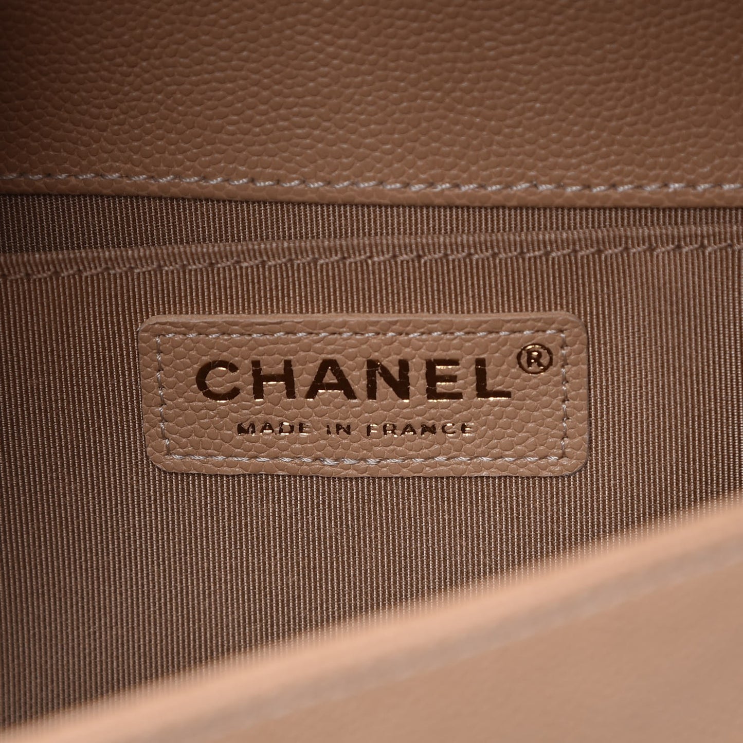 Caviar Quilted Medium Boy Flap Beige