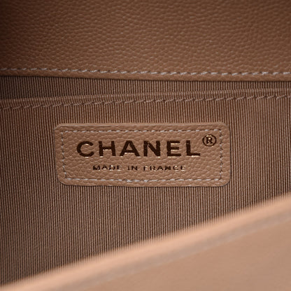 Chanel Caviar Quilted Medium Boy Flap Beige 6 of 8