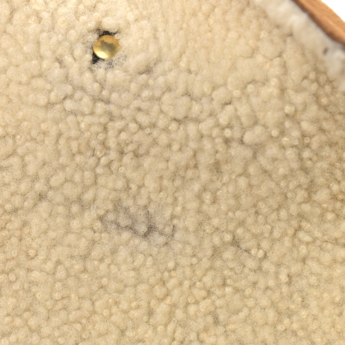 Suede Shearling Studded Tote Brown