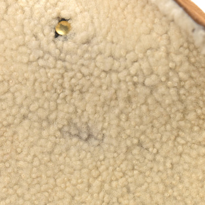 Miu Miu Suede Shearling Studded Tote Brown 14 of 14