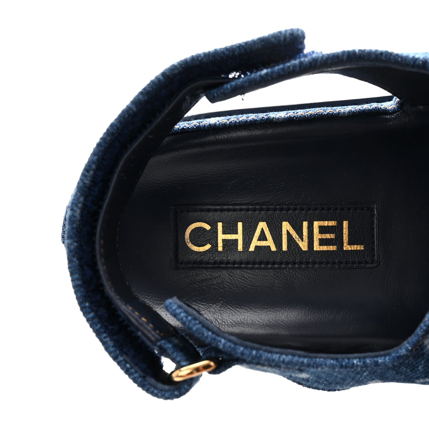 Chanel Printed Denim CC Dad Sandals 40 Dark Blue 8 of 10
