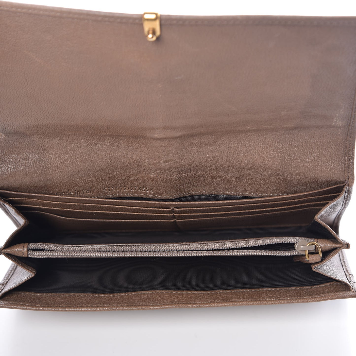 Calfskin Classic Y Ligne Wallet Light Brown
