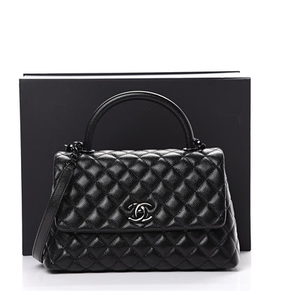 Chanel Caviar Quilted Small Coco Handle Flap So Black 10 of 10