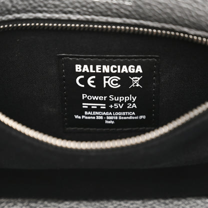Balenciaga Metallic Calfskin LED Logo Projector Top Handle Bag Silver 8 of 17