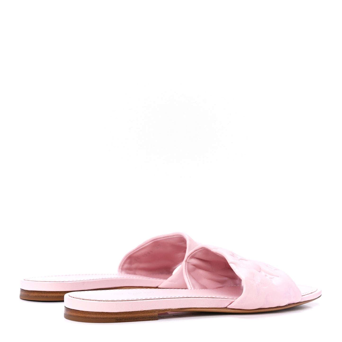 Lambskin Embossed Monogram Revival Flat Mules 39 Rose Clair