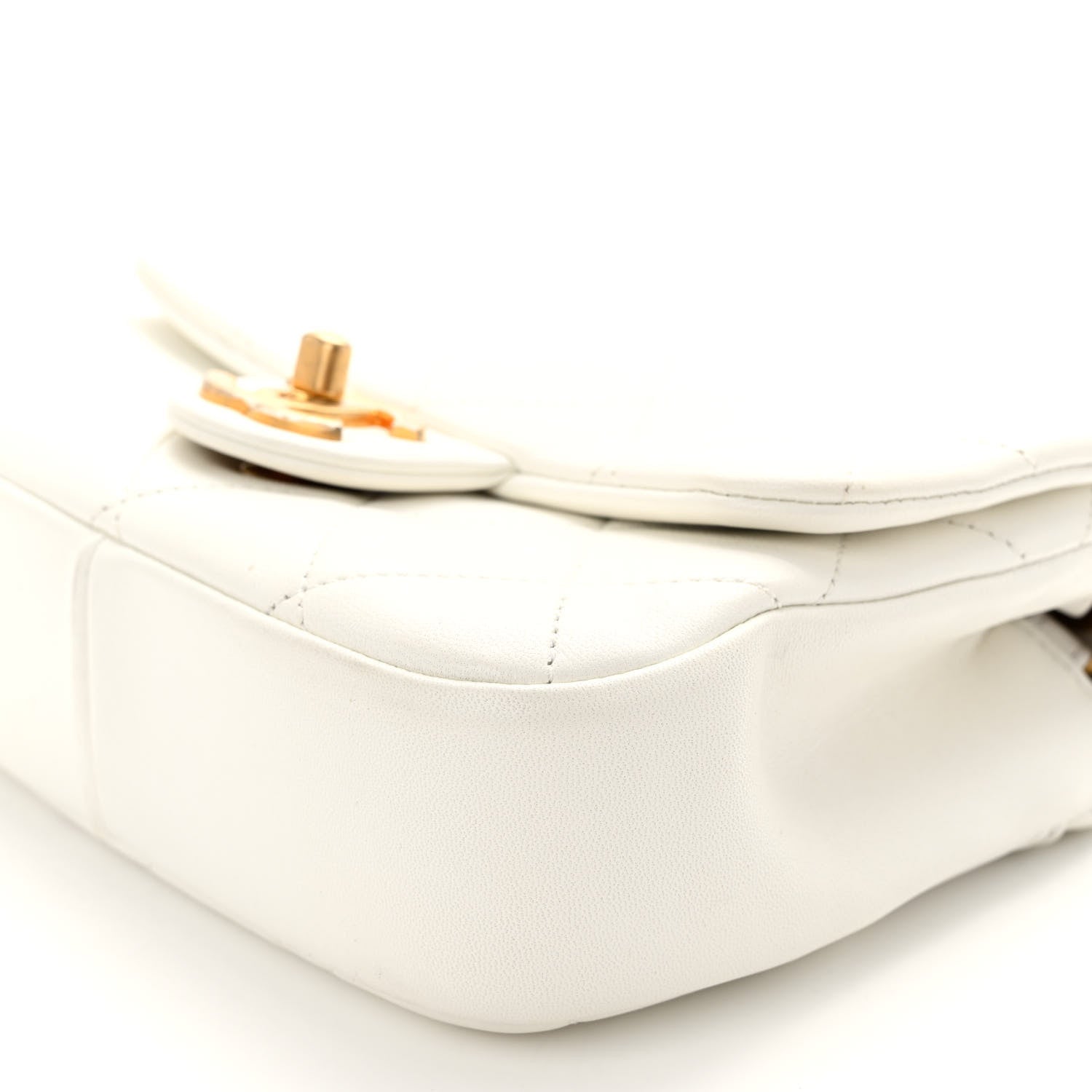 Chanel Lambskin Quilted Small In The Loop Handle Flap Bag White 9 of 10