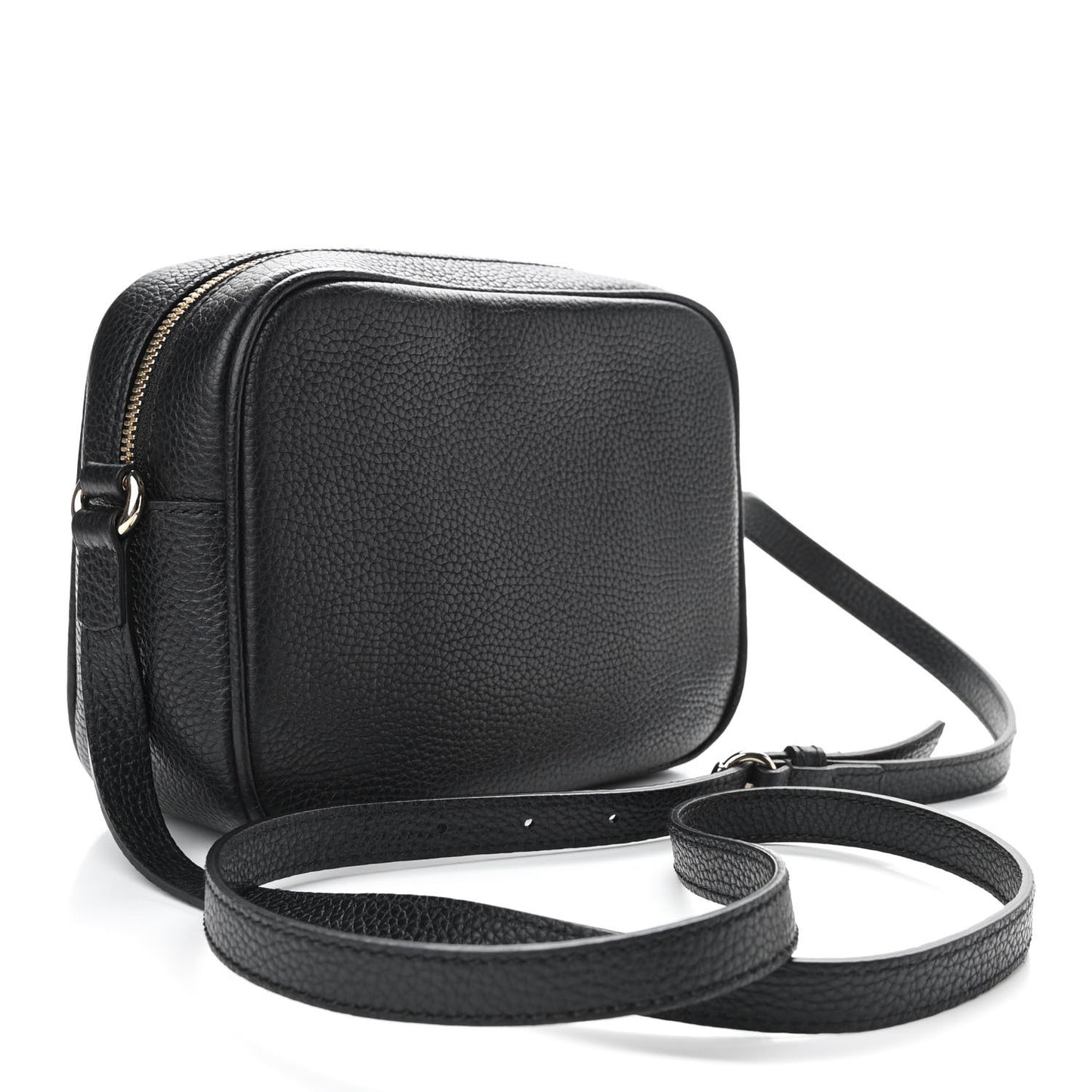 Pebbled Calfskin Small Soho Disco Bag Black