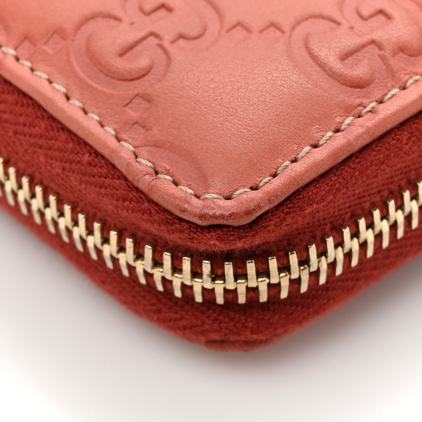 Guccissima GG Pierce Zip Around Wallet Coral