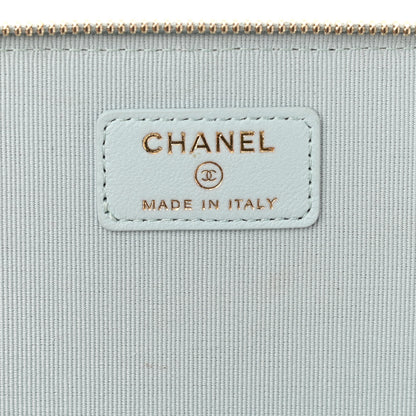 Chanel Lambskin Quilted Small Top Handle Vanity Case With Chain Light Blue 7 of 13