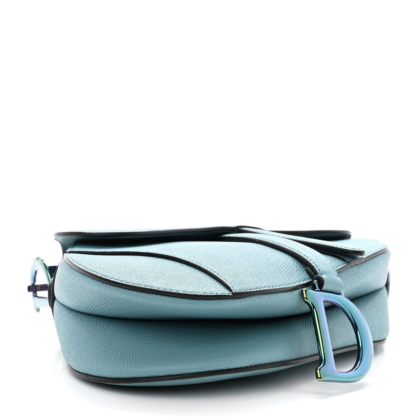 Grained Calfskin Saddle Bag Azure Blue