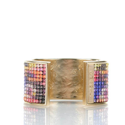 Chanel Crystal Flower Power Cuff Gold Multicolor 3 of 4