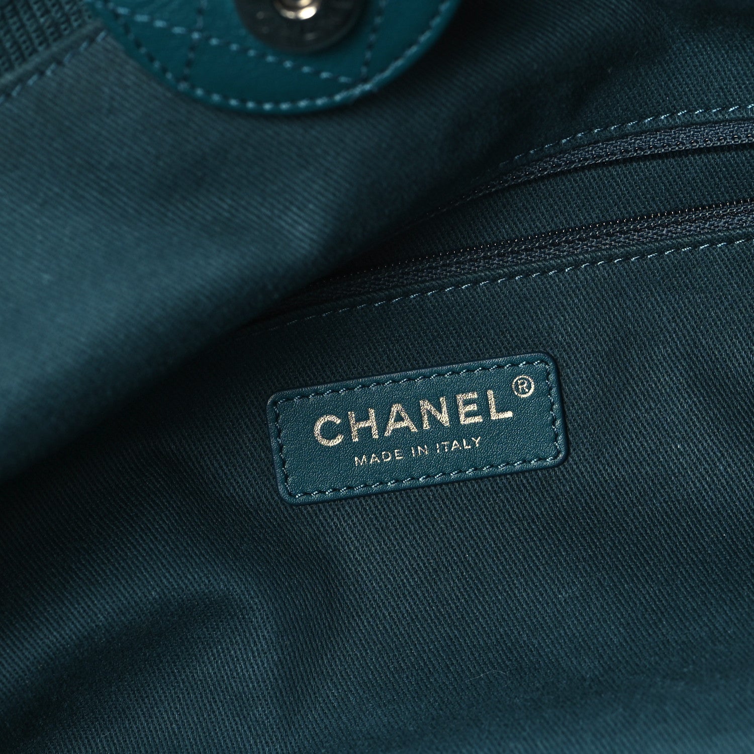 Chanel Canvas Large Double Face Shopping Tote Green 6 of 12