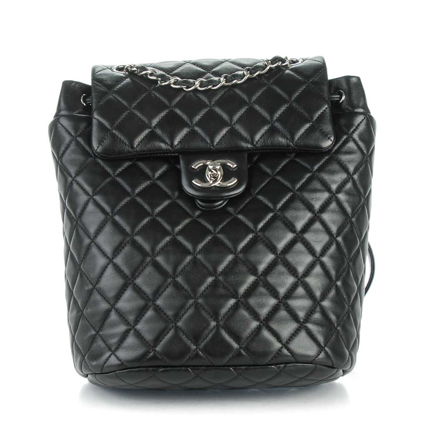Lambskin Quilted Small Urban Spirit Backpack Black
