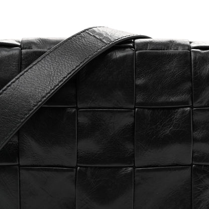 Bottega Veneta Paper Calfskin Maxi Intreccio Cassette Crossbody Bag Black 8 of 12