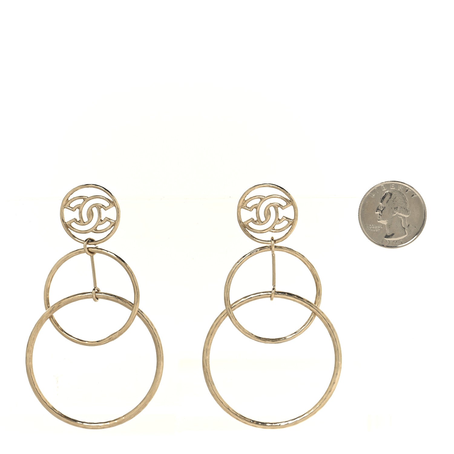 Chanel Hoop Cuba CC Earrings Gold 2 of 3