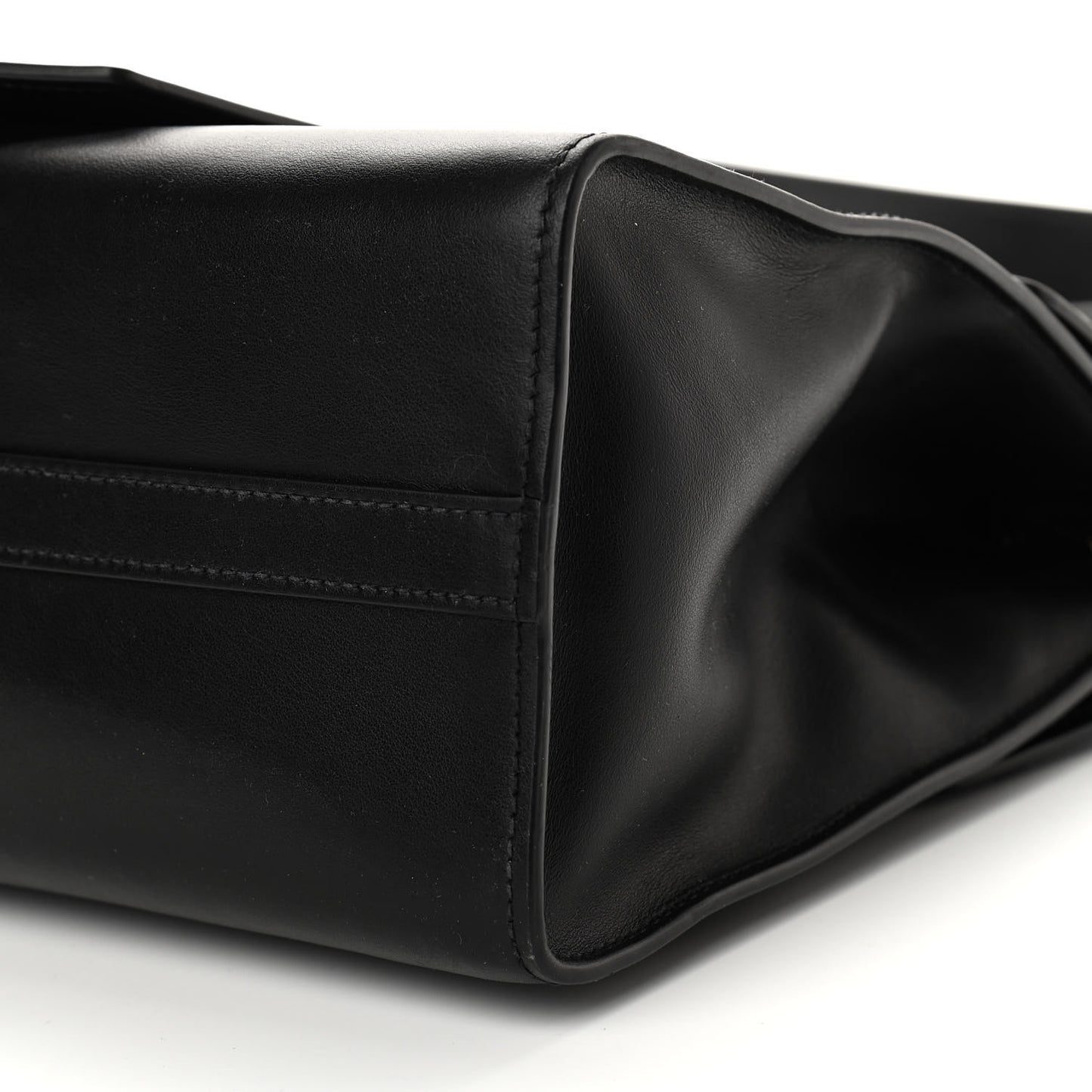 City Calf Ribbon Shoulder Bag Black