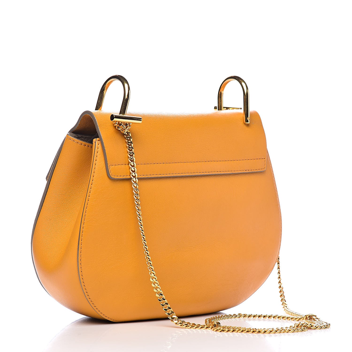 Chloe Suede Smooth Calfskin Drew Shoulder Bag Dark Ochre 3 of 12