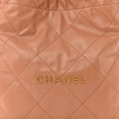 Chanel Shiny Calfskin Quilted Chanel 22 Camel 9 of 11
