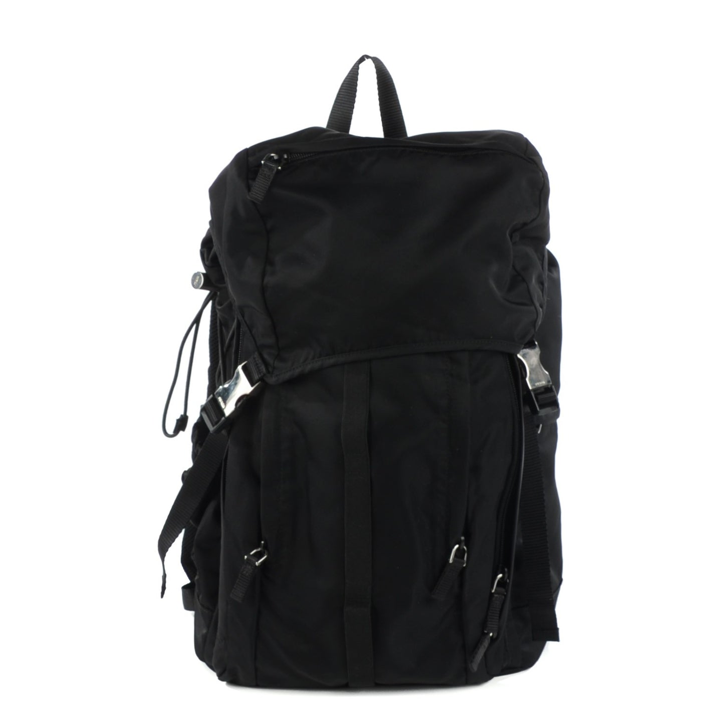 Tessuto Nylon Double Buckle Backpack Black