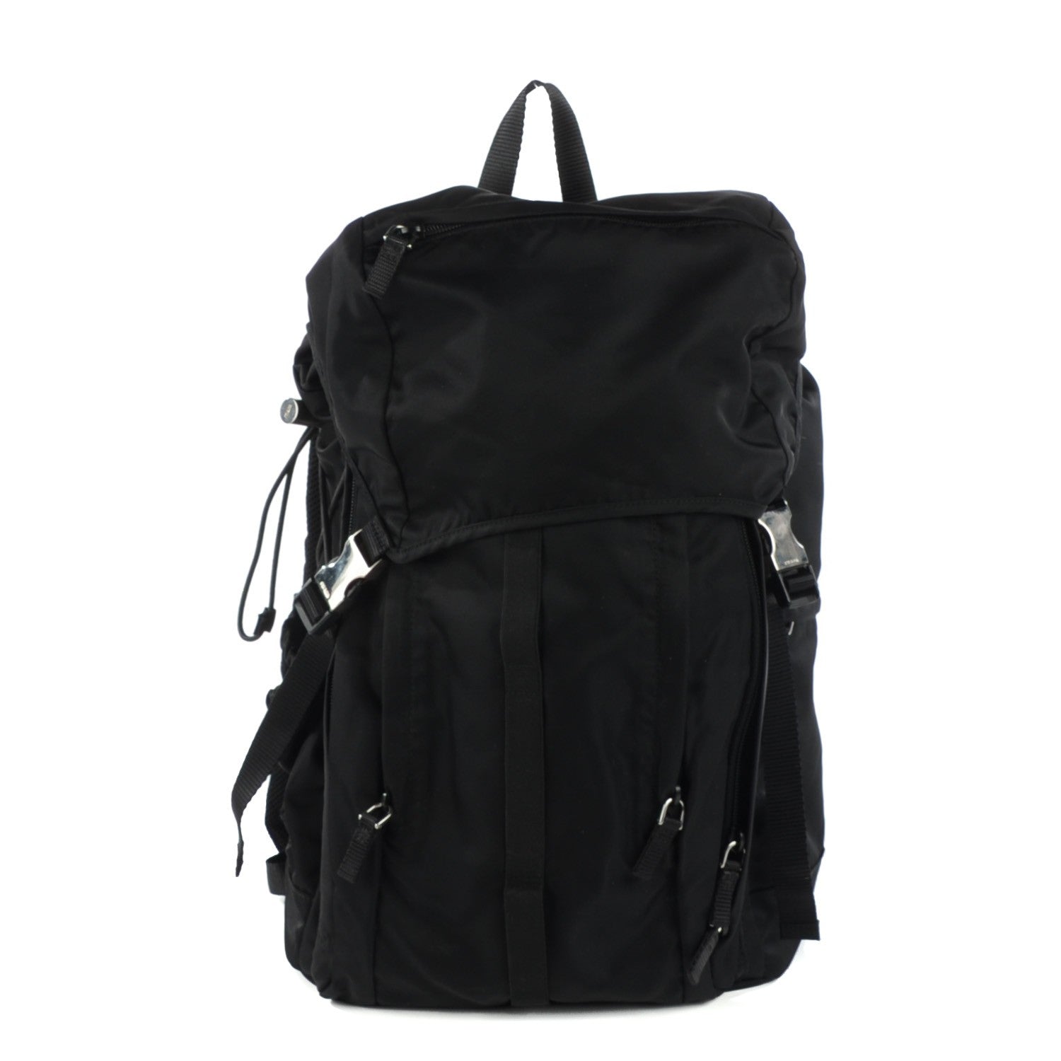 Prada Tessuto Nylon Double Buckle Backpack Black 1 of 7