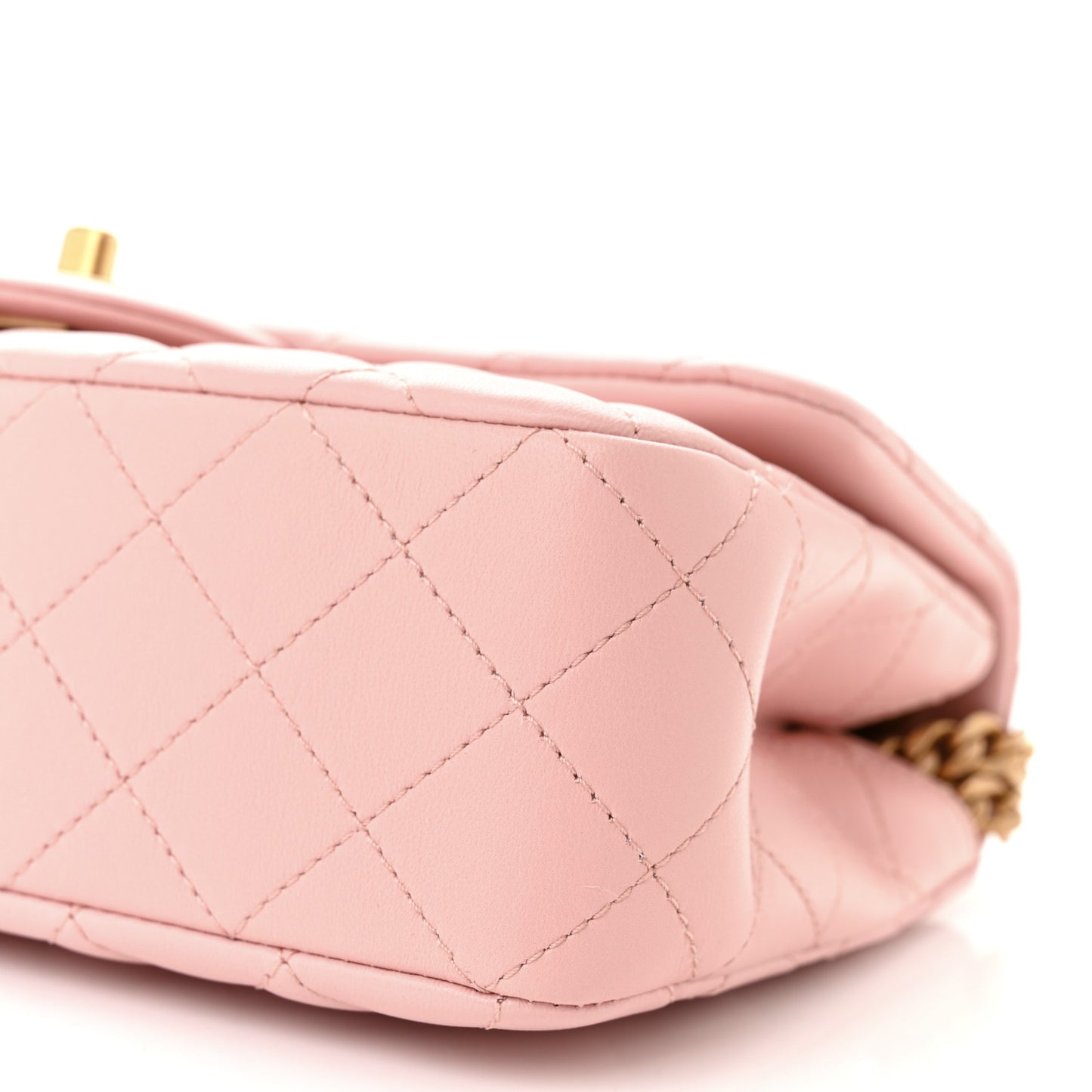 Lambskin Quilted Small Sweet Camellia Flap Light Pink