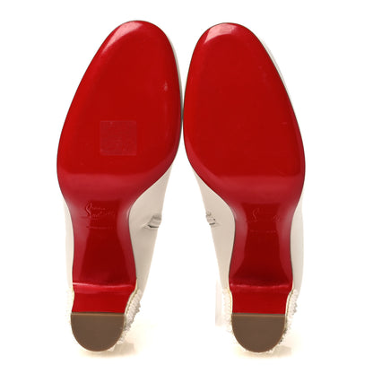 Christian Louboutin Smooth Calfskin Suzi Folk 85 Ankle Boots 38 White 7 of 11