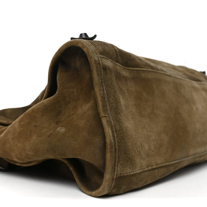 Balenciaga Waxed Suede Calfskin Classic Hardware Medium Le City Khaki 9 of 10