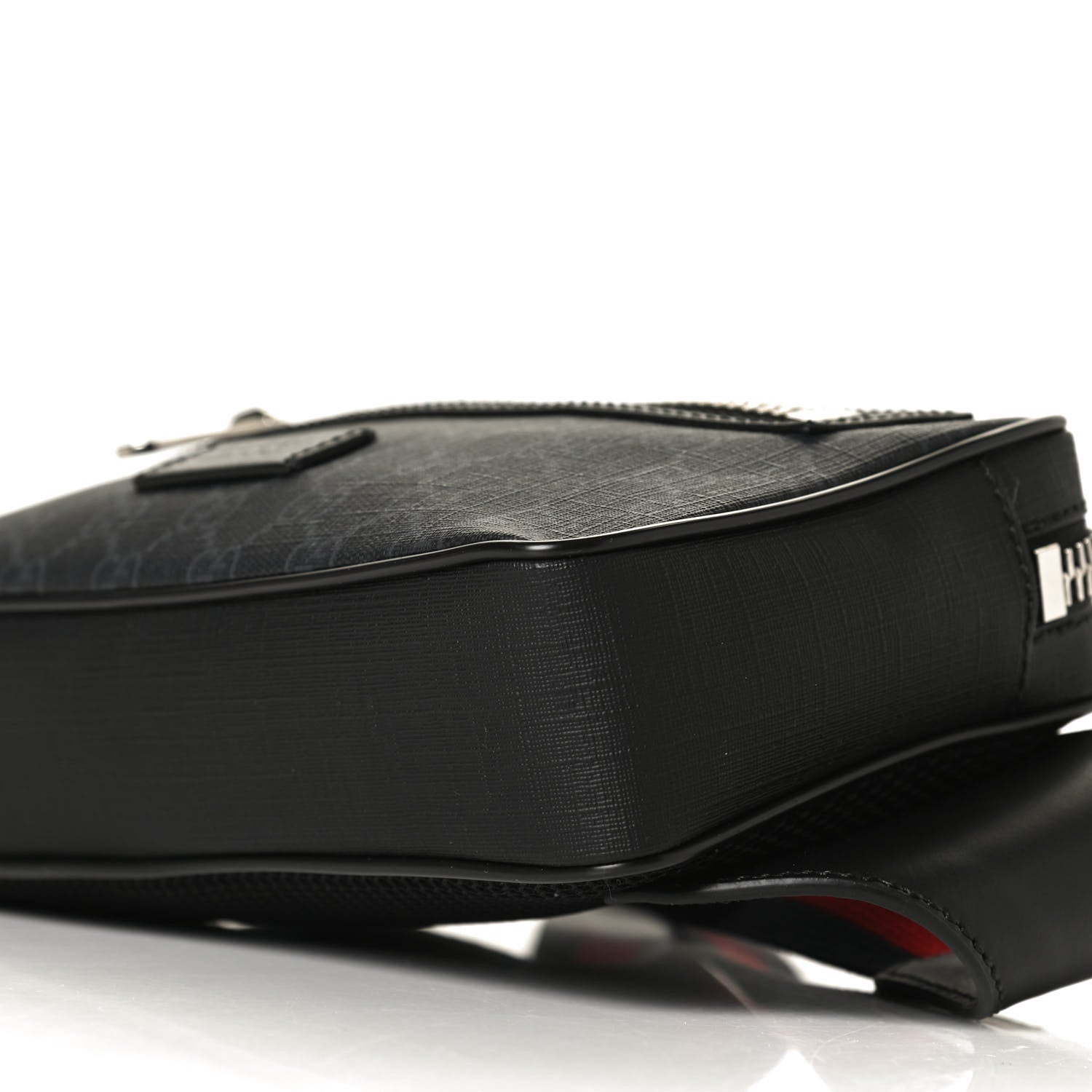 Gucci Soft GG Supreme Monogram Web Belt Bag Black Grey 10 of 12