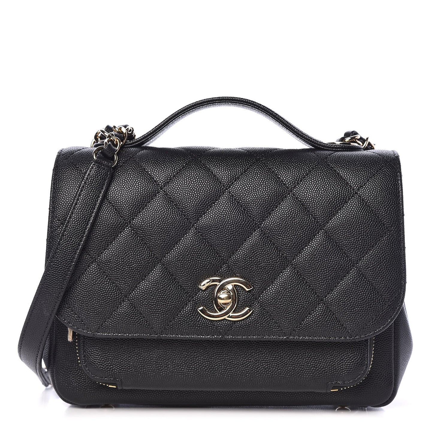 Caviar Quilted Medium Business Affinity Flap Black