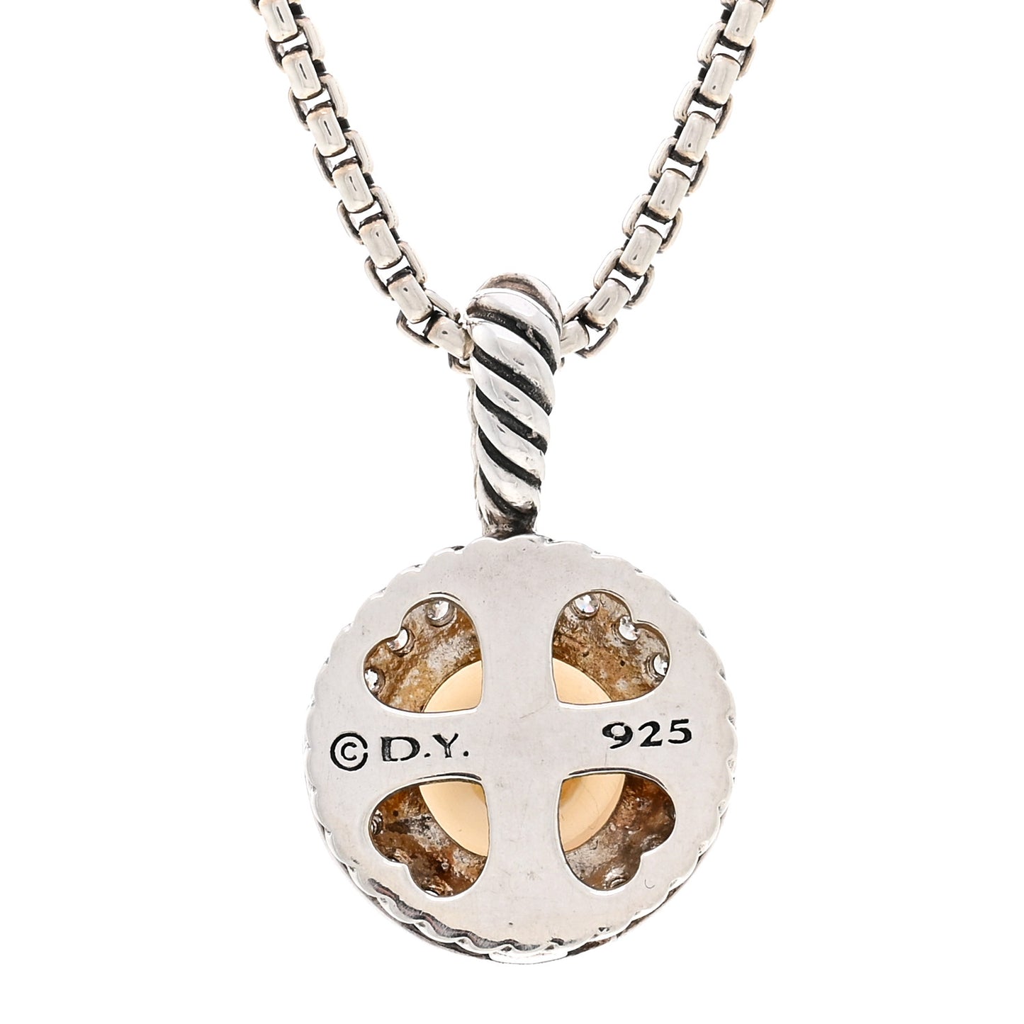 Sterling Silver Diamond Pearl 8mm Cerise Pendant Necklace