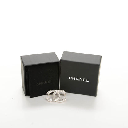 Chanel Baguette Crystal CC Brooch Silver 5 of 5