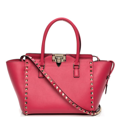 Valentino Garavani Vitello Small Rockstud Double Handle Tote Deep Fuxia 1 of 6