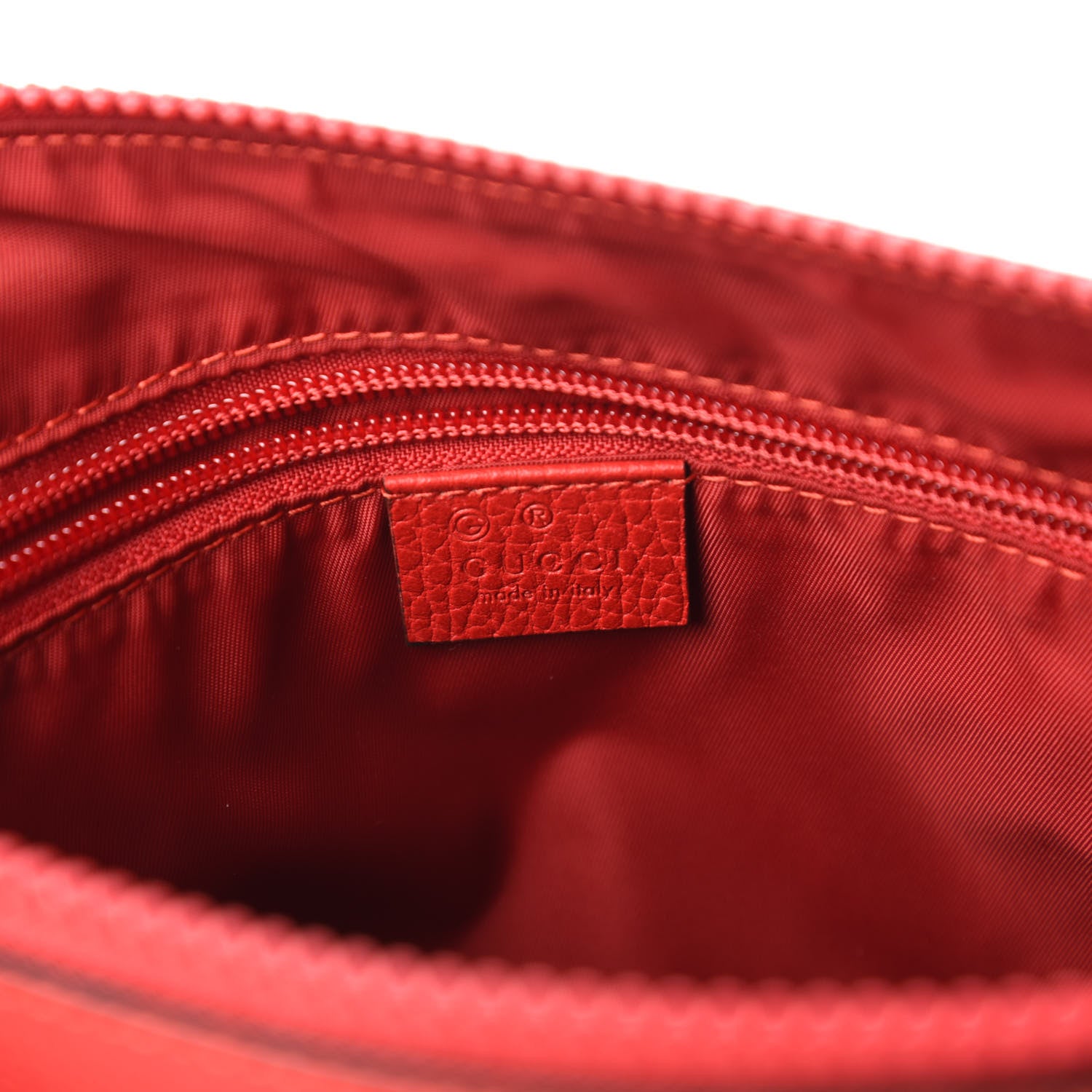 Gucci Nylon Monogram Dollar Calfskin Flat Messenger Bag Vibrant Red 8 of 10