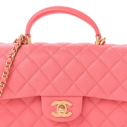 Chanel Caviar Quilted Mini Top Handle Rectangular Flap Pink 10 of 10
