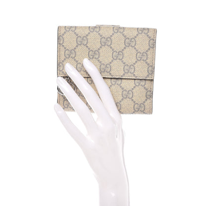 Gucci GG Supreme Monogram GG Pierce French Flap Wallet Ecru Grigio 2 of 9