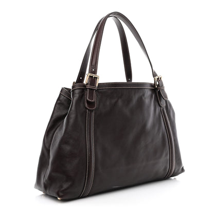 Gucci Calfskin Medium Britt Tote Dark Brown 3 of 10