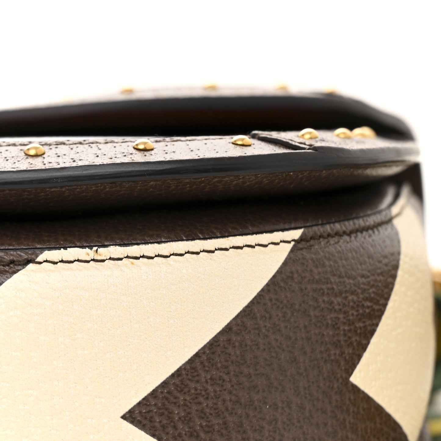 GG Supreme Monogram Studded Calfskin 100 Centennial Geometric Medium Bamboo 1947 Top Handle Bag Beige Ebony Multicolor