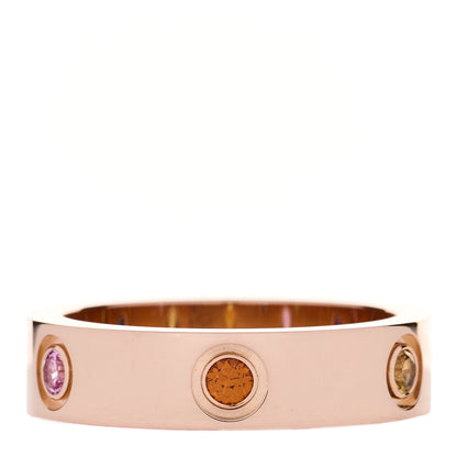 Cartier 18K Pink Gold Sapphire Garnet Amethyst 5.5mm LOVE Ring 59 8.75 1 of 5