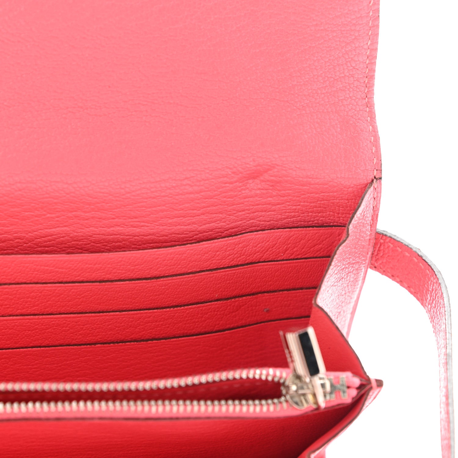 Hermes Chevre Mysore Kelly Longue Wallet Rose Lipstick 14 of 16