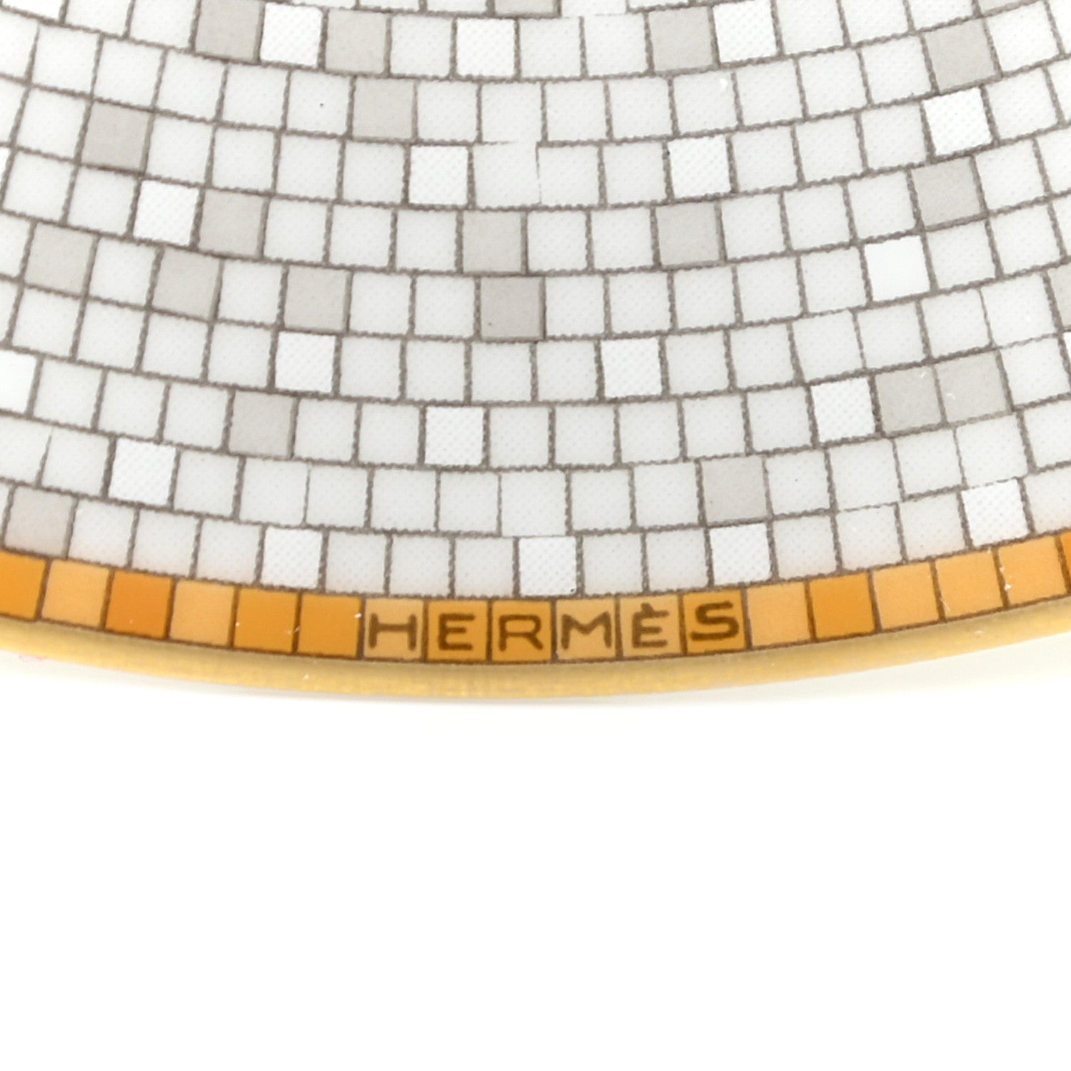 Hermes Porcelain Mosaique Au 24 Gold Coffee Cup and Saucer Set of 2 9 of 10
