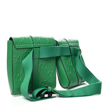 Gucci Calfskin GG Tennis Embossed 2 Detachable Pouch Belt Bag New Shamarock 2 of 14