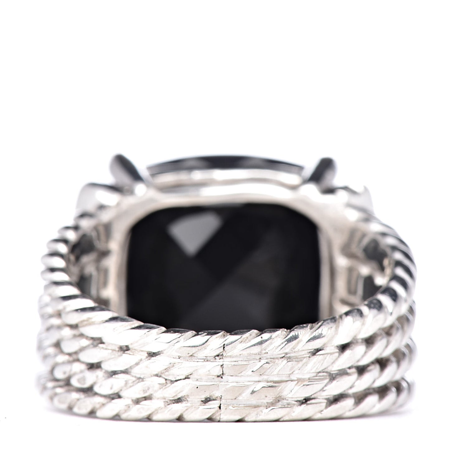 Sterling Silver Diamond Black Onyx 14mm Wheaton Ring 58 8.25
