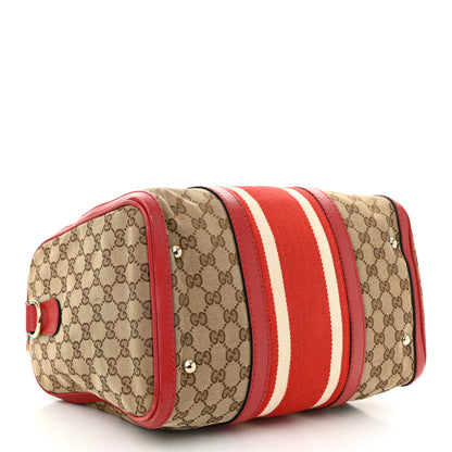 Gucci Monogram Vintage Web Medium Boston Red 4 of 14